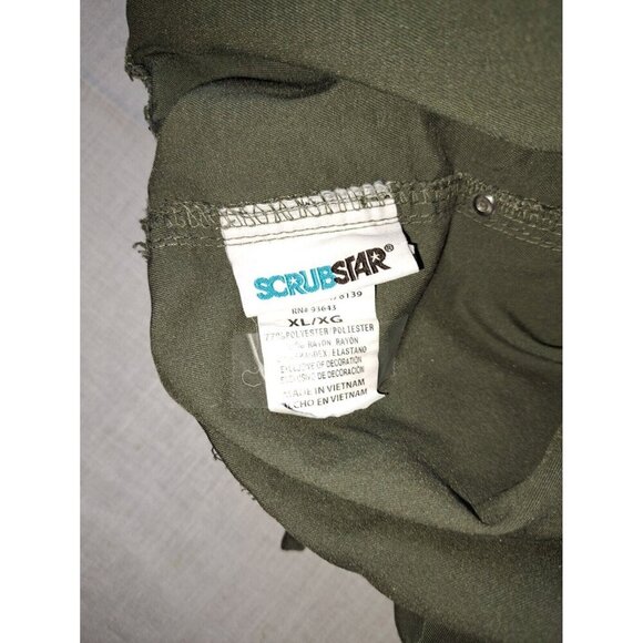 Scrubstar Womens Scrub Pants Army Green XL Solid Slash Pockets Pull On Stretch - Picture 5 of 6